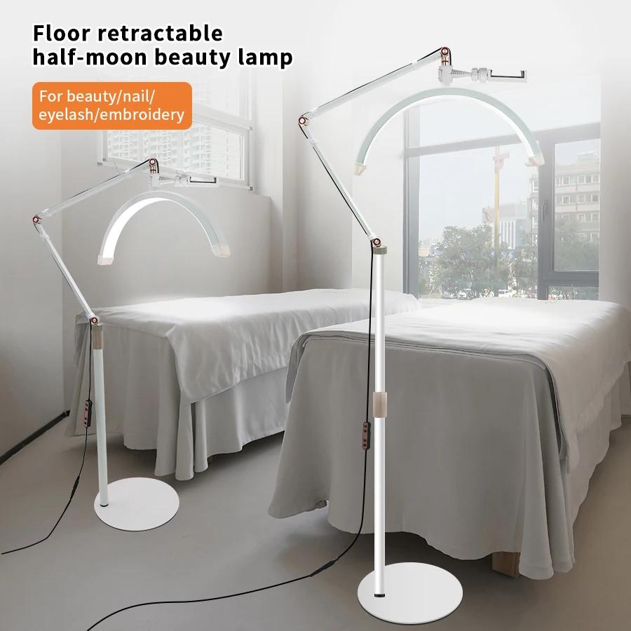 Lampe LED demi-lune 180 LED pour extensions de cils, tatoueurs et esthéticiennes, avec support de té