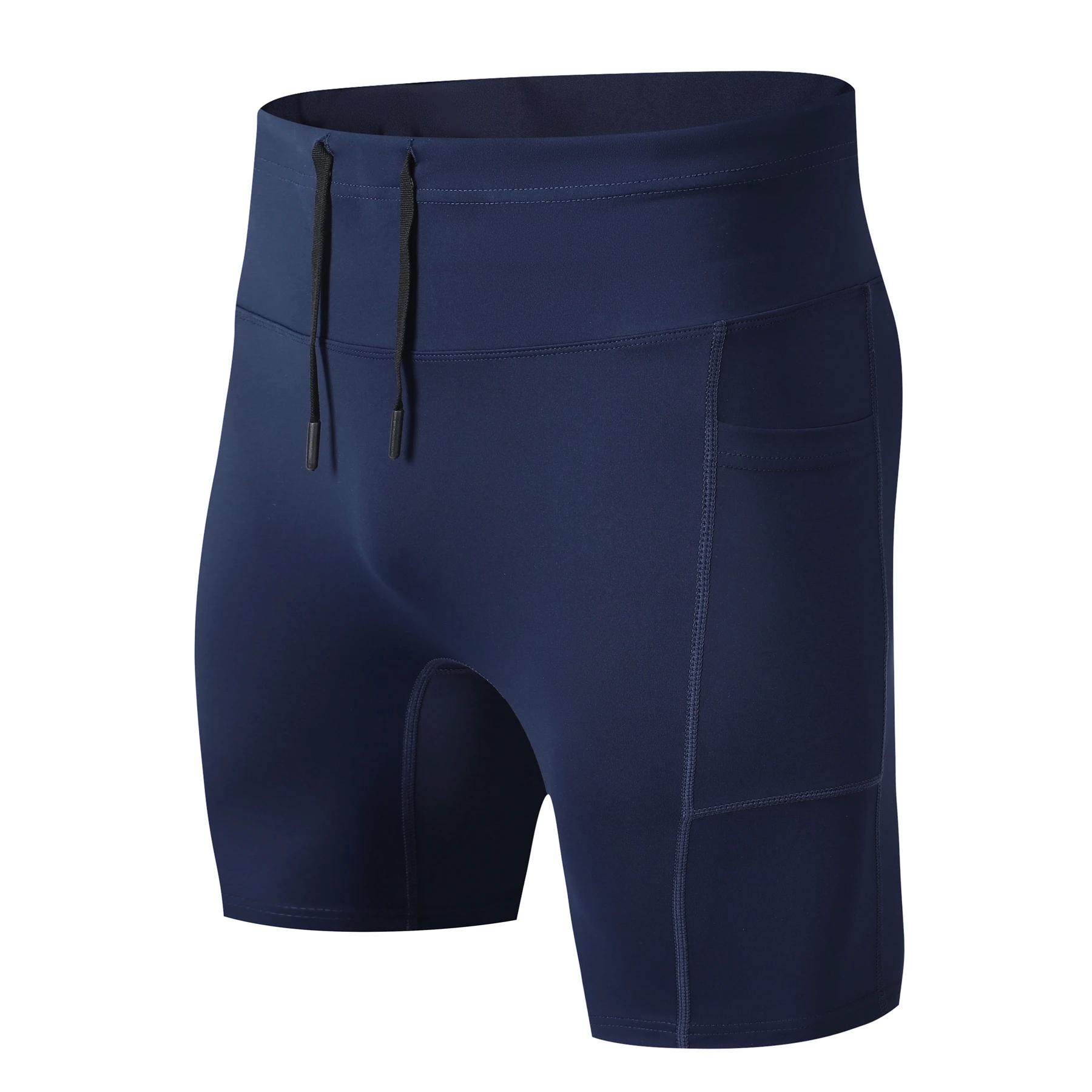 Short de course pour hommes et femmes, poches, demi-pantalon de Sport de plein air, collants élastiq