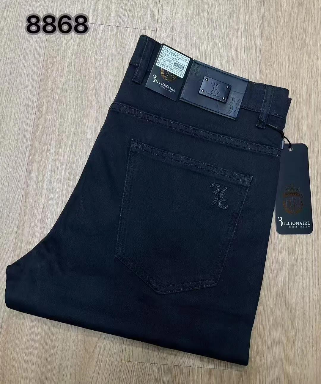 BLLIYOSS BILLIONAIRE Jeans pour Hommes Coton Fin Printemps Été 2026 Nouveauté Broderie Décontractée 