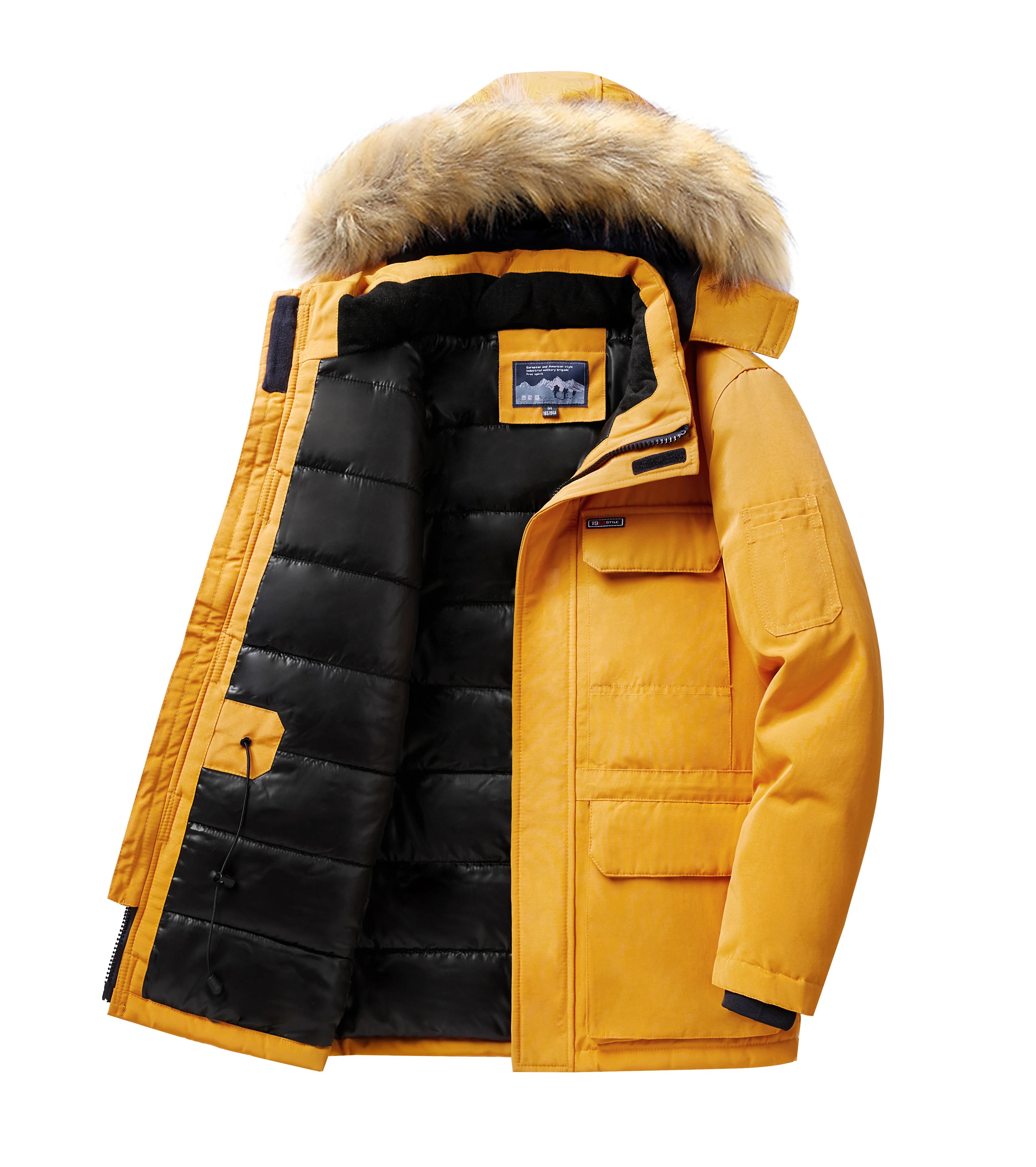 -30 degrés hiver doudoune hommes vers le bas coton Parkas manteau mi-long grand col de fourrure mâle