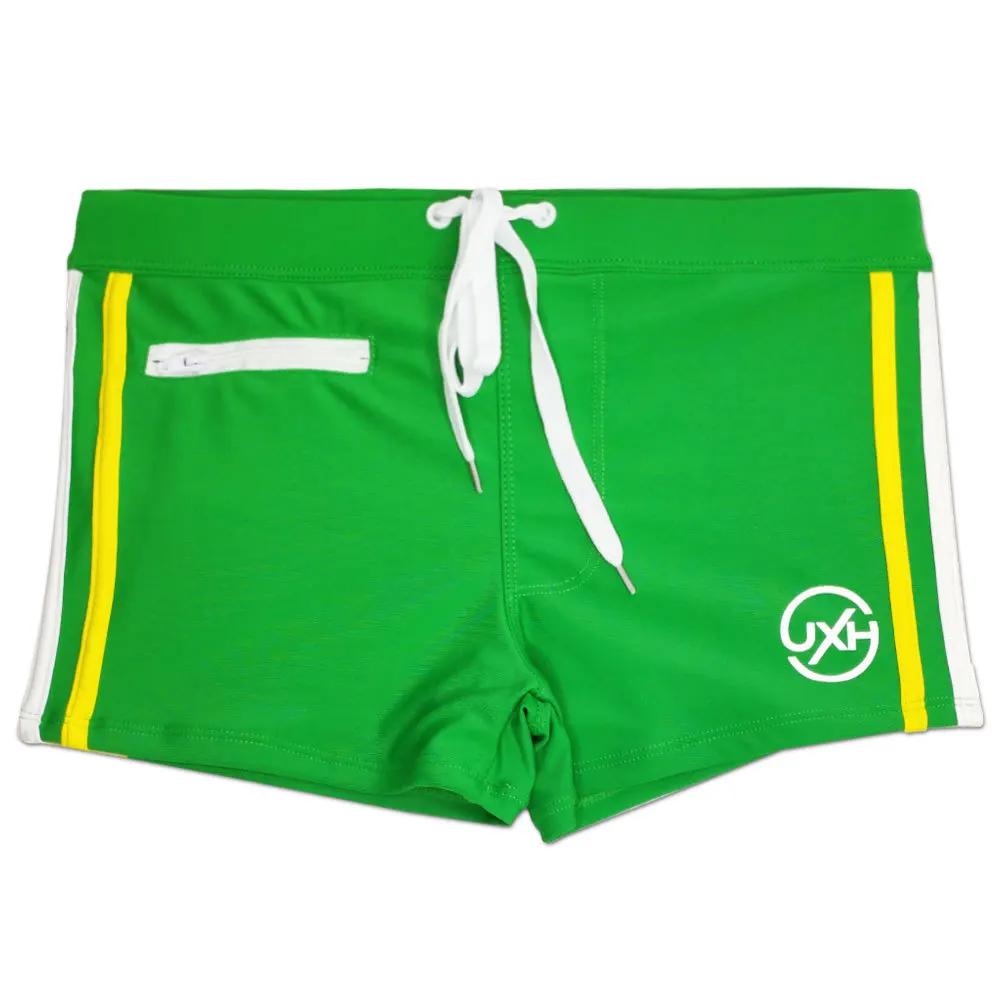 Maillot de bain Sexy pour hommes, maillot de bain à séchage rapide, avec poche zippée, Boxer, slip, 