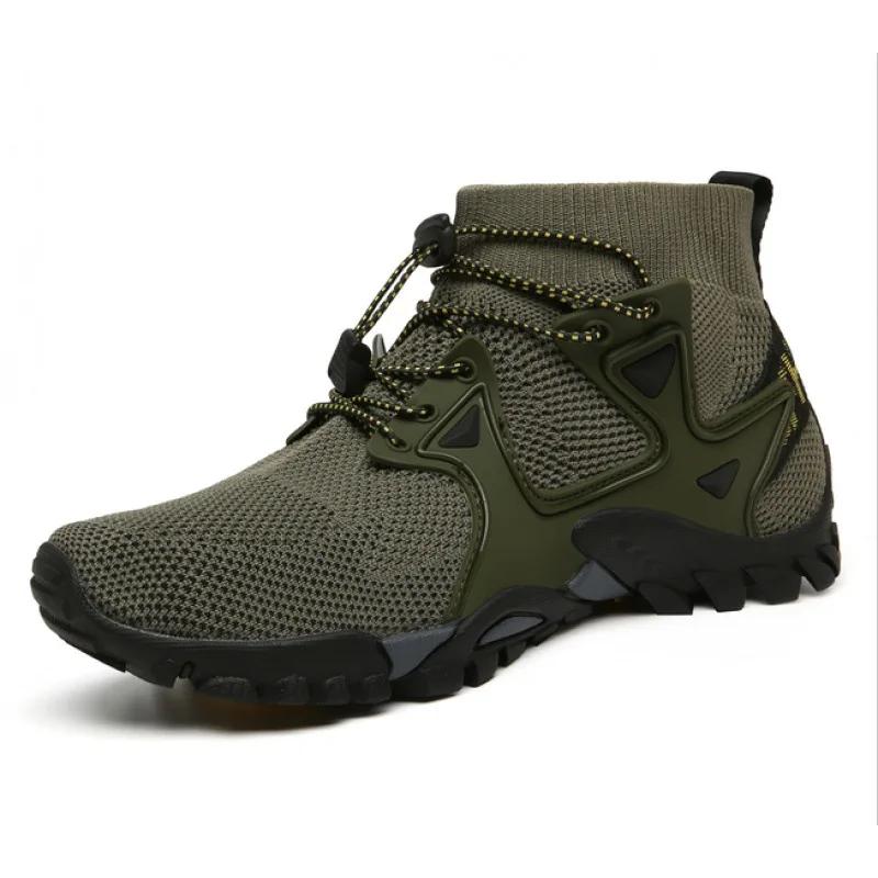 Chaussures pour hommes marche 2023 été nouvelles bottes hautes respirant maille alpinisme en plein a