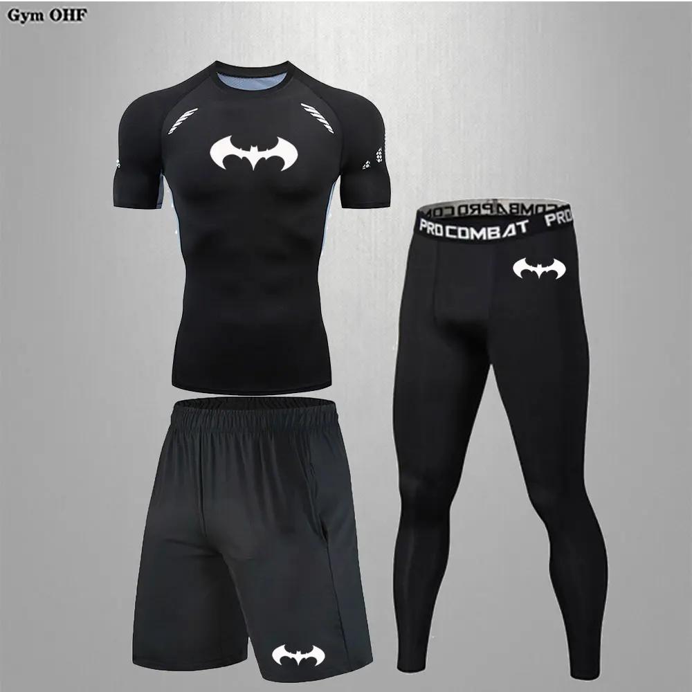 Chemises de compression sportives noires pour hommes - Rashguard pour gym, fitness et arts martiaux