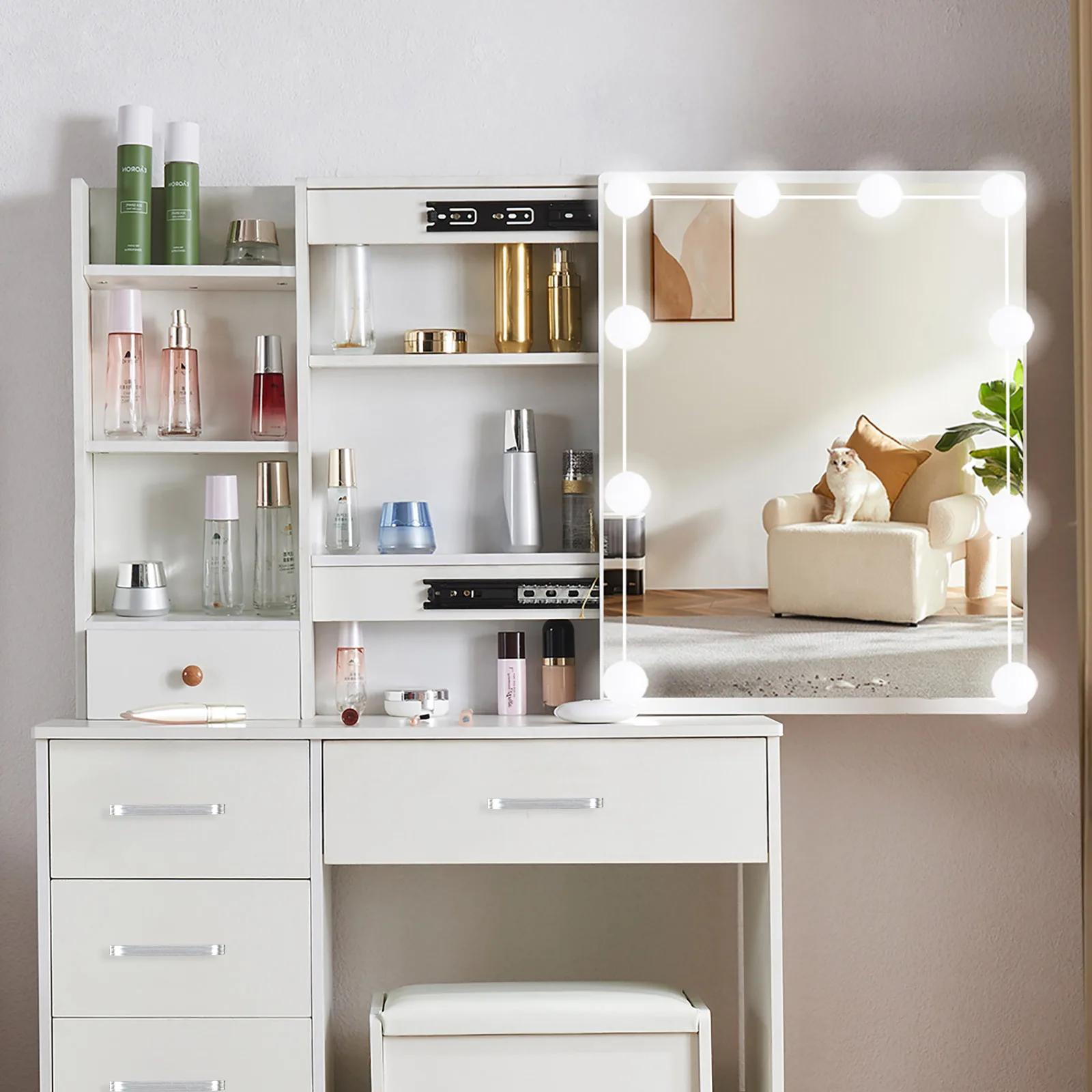 Ensemble de commode 4.2 par LED, 3 couleurs, luminosité réglable, commode blanche avec wers de proxi