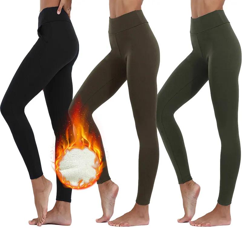 CHRLEISURE épaissir pantalons de Yoga pour femmes hiver chaud Sport Leggings taille haute thermique 