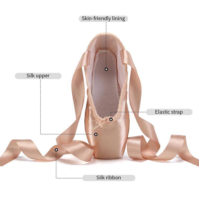 Chaussures de danse de ballet classiques pour enfants et adultes, chaussures à pointe de ballet pour