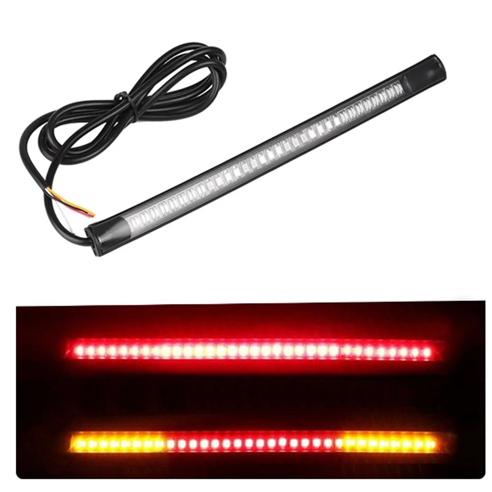 Flexible 48 LED moto barre lumineuse bande queue clignotant queue frein arrière arrêt ampoule lampe 