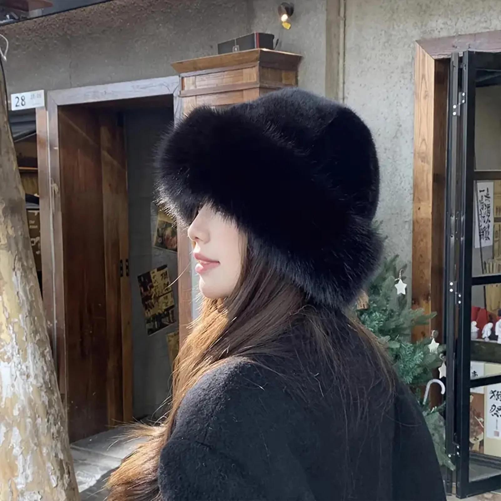 Chapeaux en fourrure pour femmes, chapeaux chauds de Style coréen automne hiver, chapeaux mongols fl