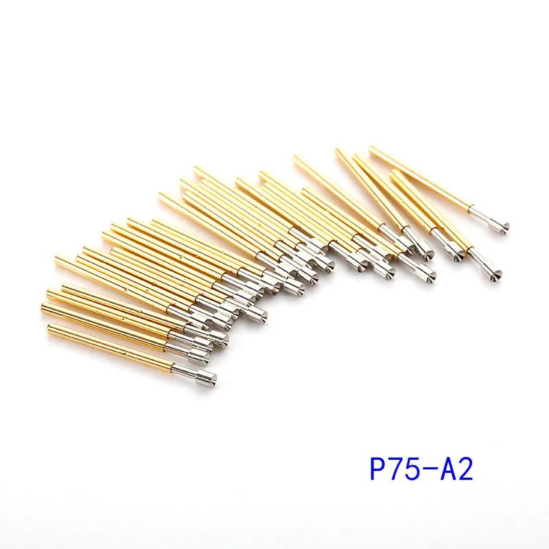 100 pièces broche de Test à ressort P75-A2 B1 E2 E3 D2 J1 Q1 Q2 H2 LM2 T2 diamètre extérieur 1.02mm 
