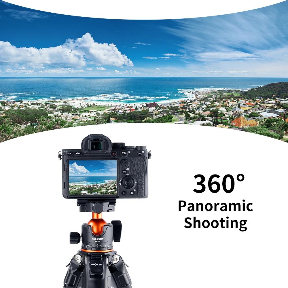 K&F CONCEPT Tête sphérique pour trépied professionnel 360 °   Rotation panoramique 1/4" à 3/8" adapt
