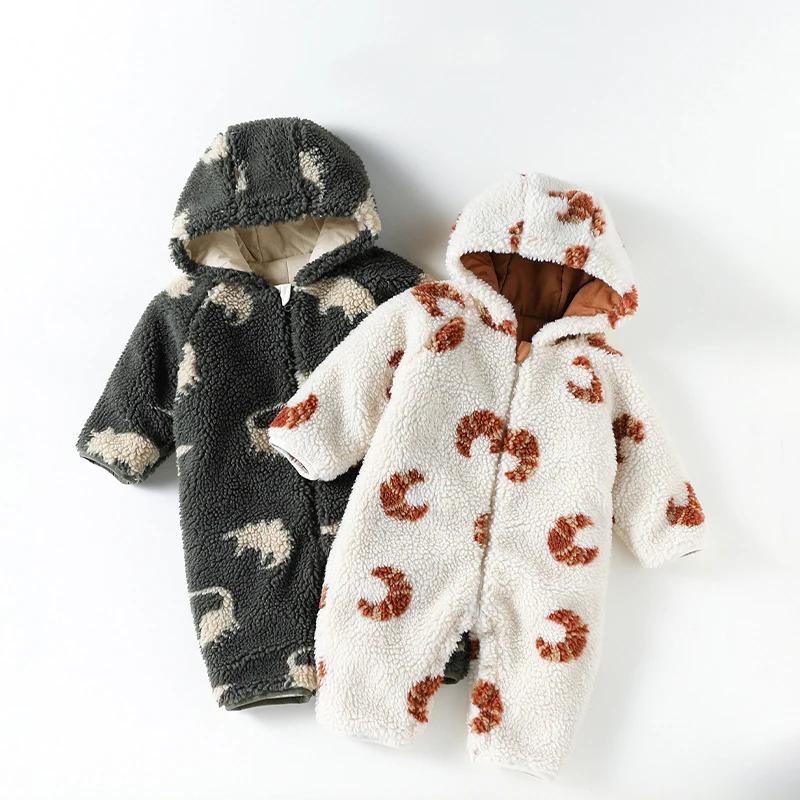 Combinaisons en velours pour bébés filles, motif dessin animé, chaudes et épaisses, pour l'automne e