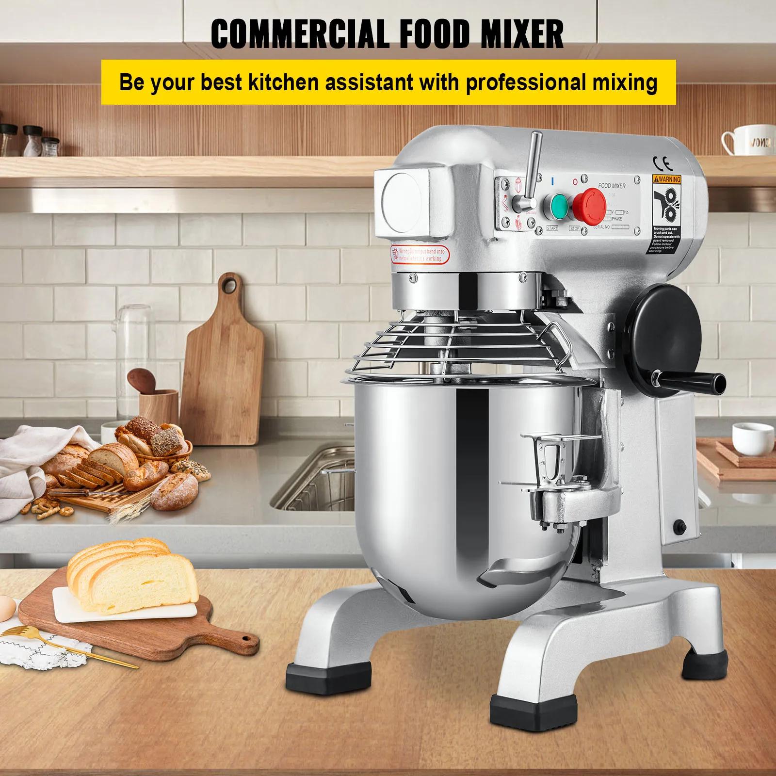 SucceBuy 10- 30L Machine à pâte électrique en acier inoxydable Commercial crème oeuf fouet mélangeur