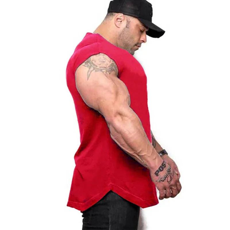 T-shirts d'été sans manches en coton respirant, gilets de Sport, de course, de musculation, d'entraî