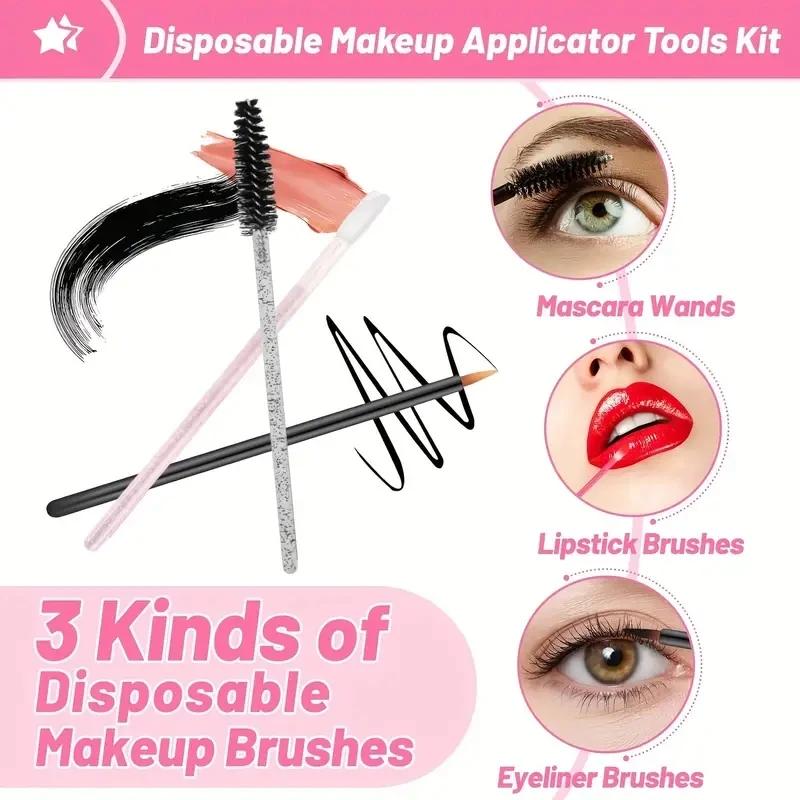 80 pièces ensemble de pinceaux de maquillage professionnel boîte sourcils cils lèvres brosses épingl