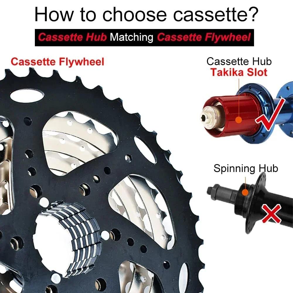 Stalshine-Cassette VTT 8 vitesses 8V K7 11 46, roue libre en acier, volant d'inertie, pignons de vél
