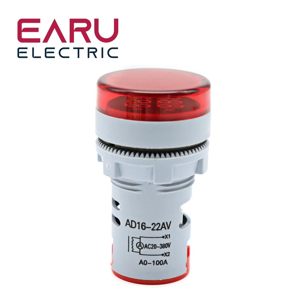 Mini Voltmètre Numérique Rond de 22mm, AC 20-500V, 0-100A, Ampèremètre, Testeur de Tension, Indicate