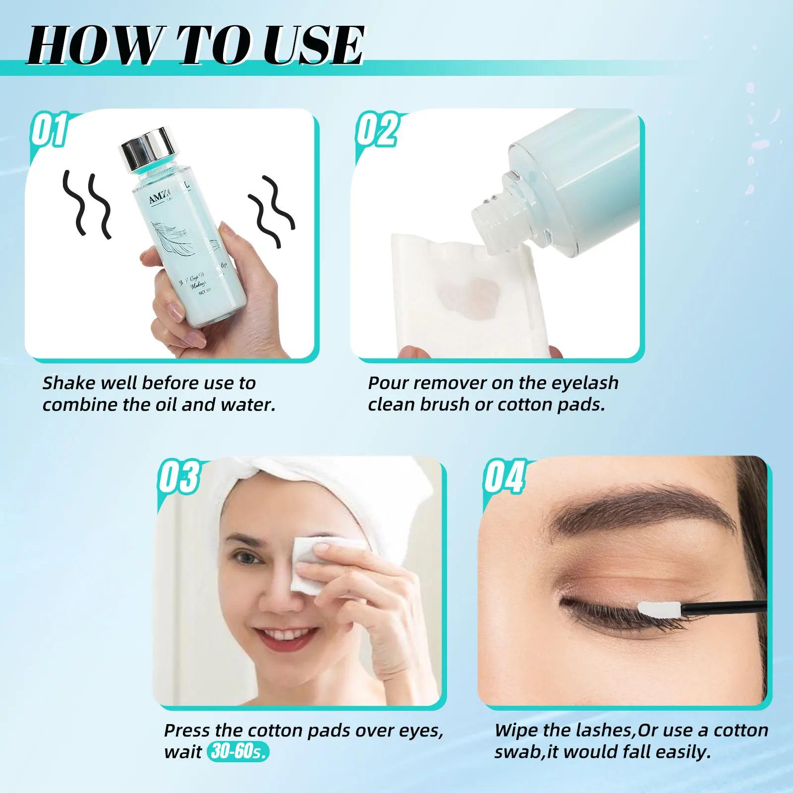 Amzgirl-Démaqucorporelle pour cils 100ml, huile et eau cosmétiques, maquillage doux pour les yeux, p