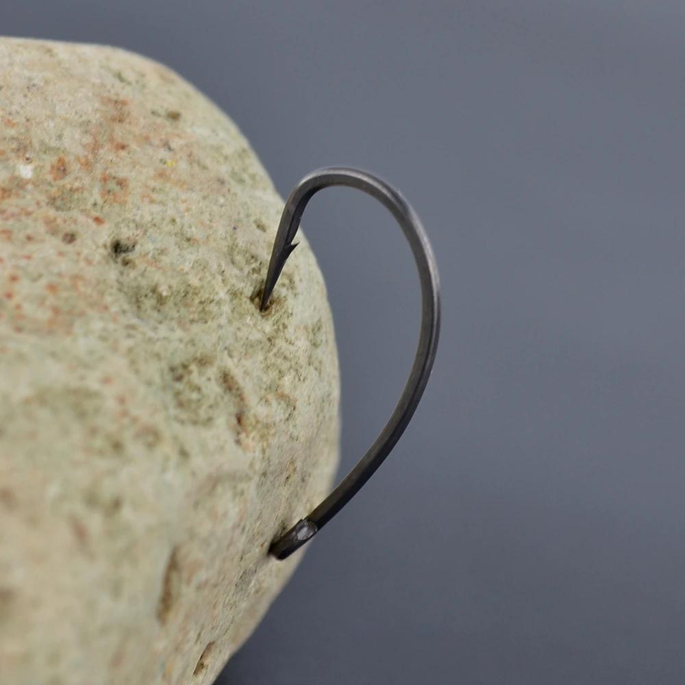 Hirisi 15x hameçons de pêche à la carpe avec oeil Micro barbe hameçons en acier à haute teneur en ca