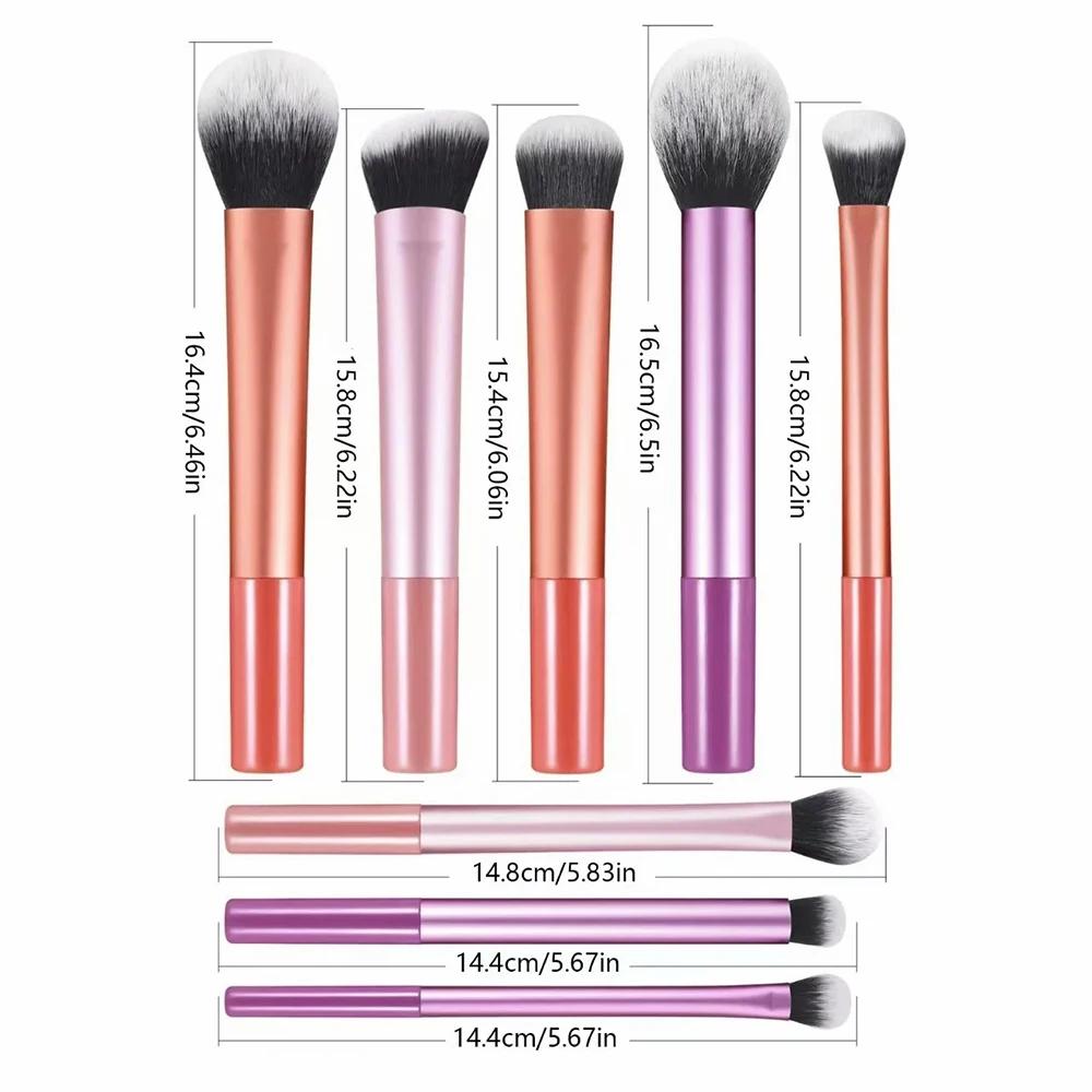 Kit de pinceaux de maquillage doux 8 pièces pinceaux de maquillage en cheveux synthétiques fond de t