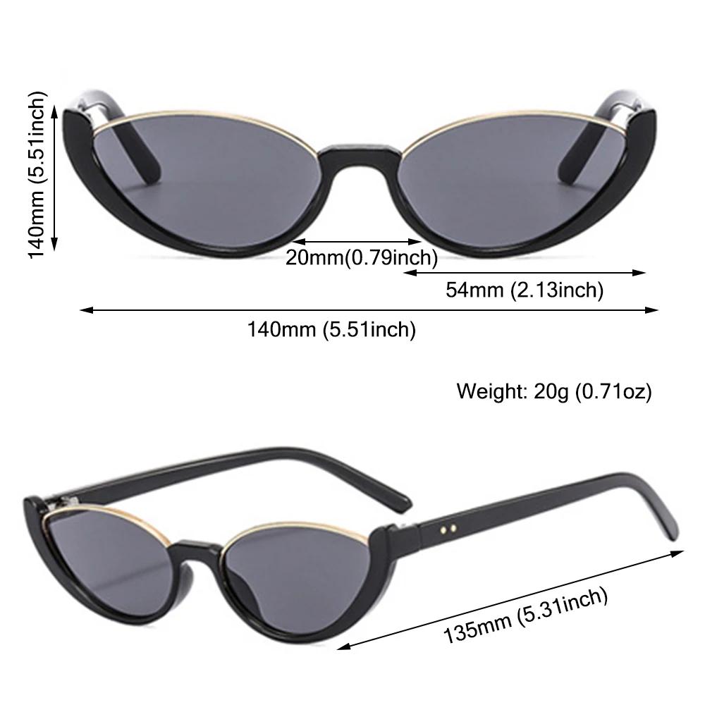 Petites lunettes de soleil yeux de chat pour hommes et femmes, Vintage, à la mode, cyclisme, demi-mo