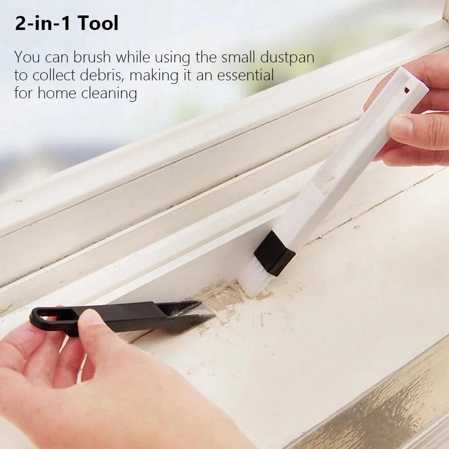 Brosse de nettoyage Portable deux en un, nettoyeur multifonctionnel de rainures de clavier de porte 