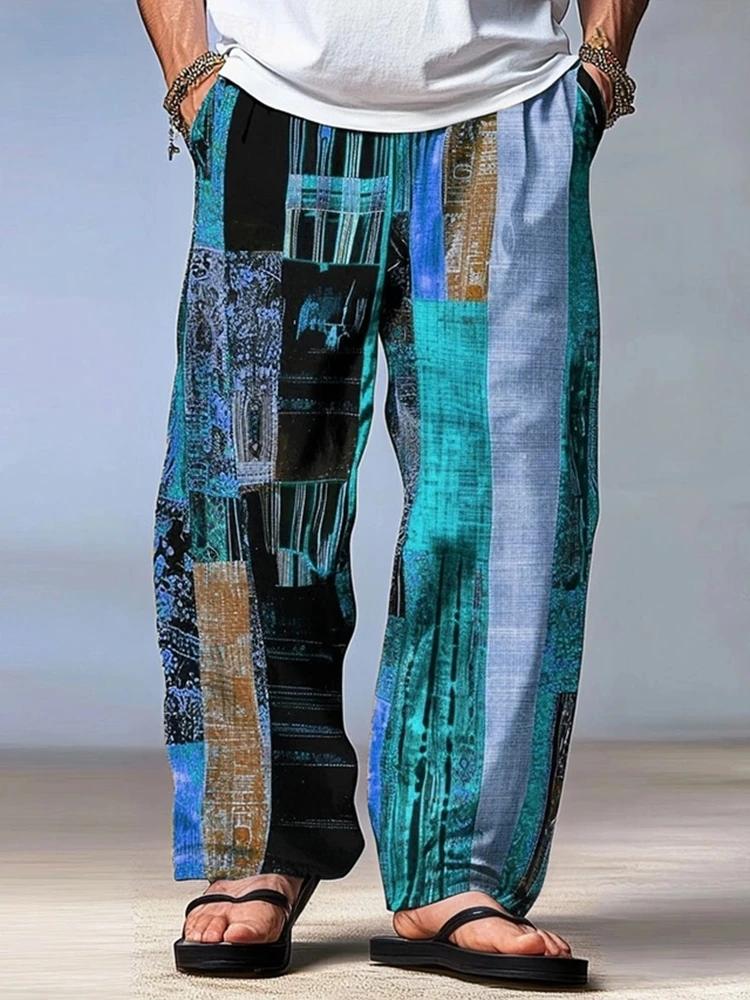 Pantalons pour hommes pantalons d'été pantalons de plage cordon taille élastique impression 3D rayur