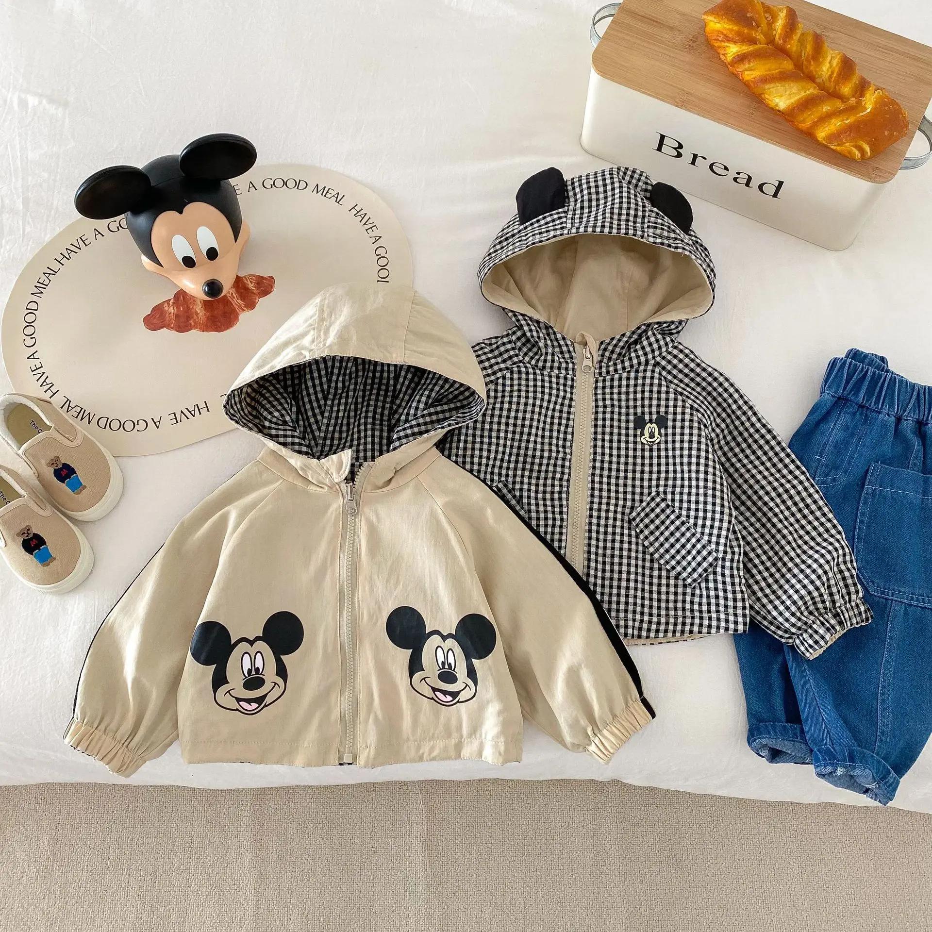 Nouveau enfant en bas âge enfants Mickey Mouse Double face veste manteaux printemps automne bébé gar