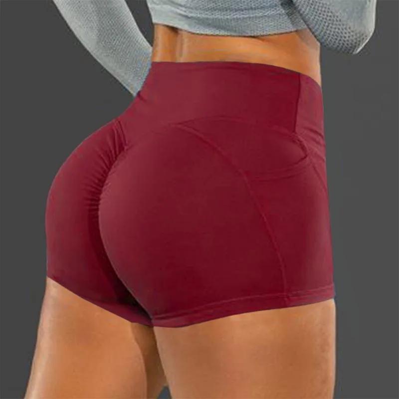 Short de fitness taille haute sans couture, pantalon de levage de hanche élastique, mode de course à
