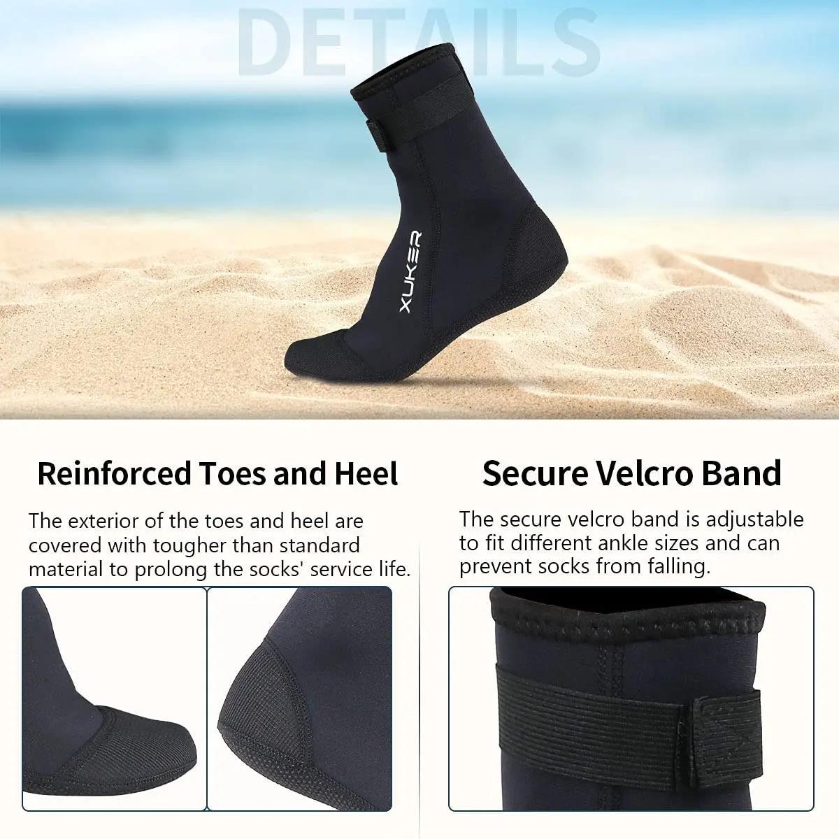 Chaussettes en néoprène 3mm, chaussons de plage, volley-ball, sable, football, plongée, natation, su