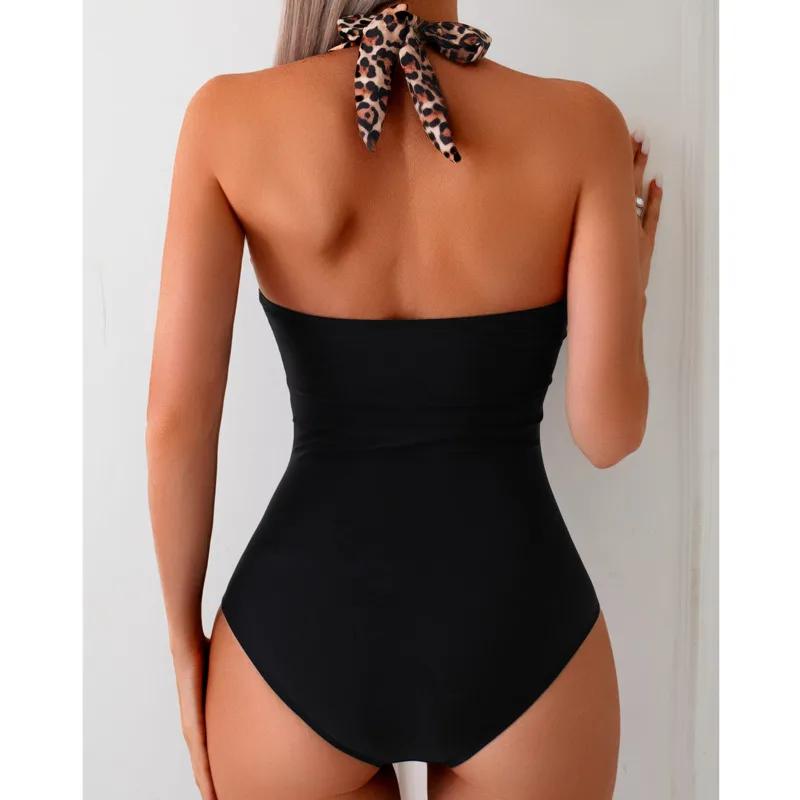 Maillot de bain une pièce imprimé léopard femme - push-up sexy - plage piscine 2025