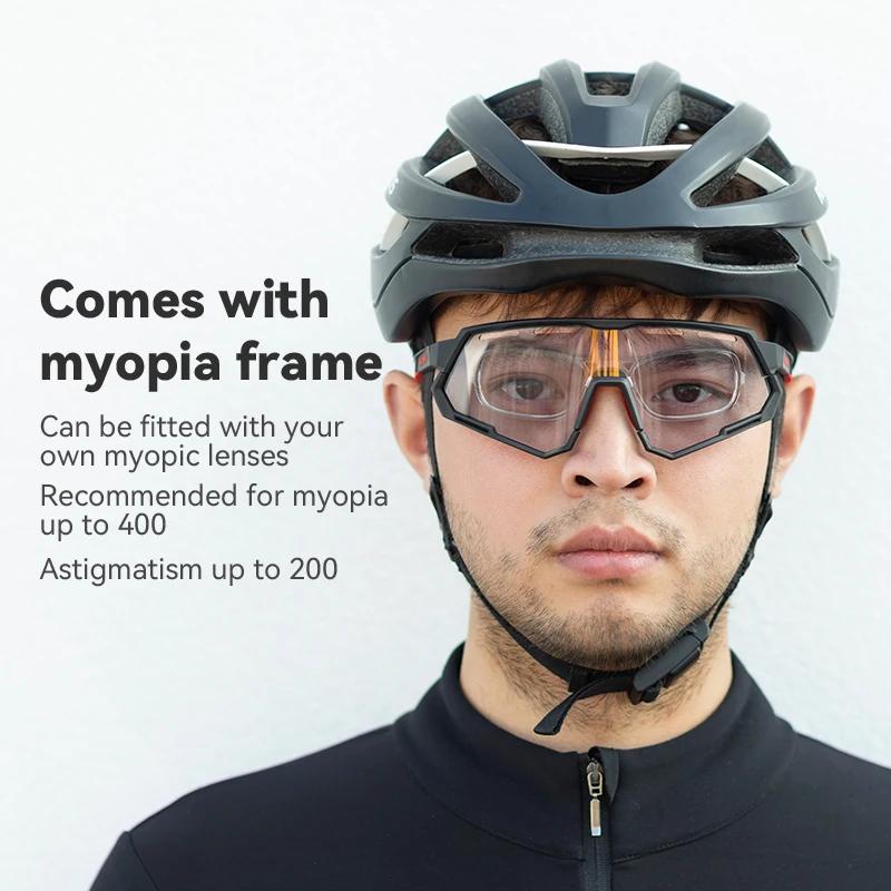 ROCKBROS-Lunettes de soleil polarisées photochromiques UV400, 2 lentilles, cyclisme, sport, VTT, rou