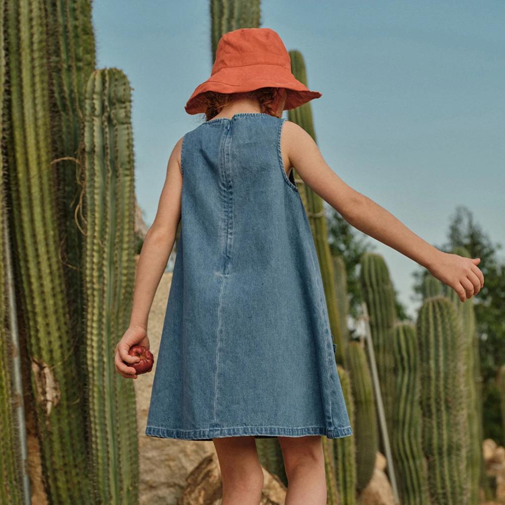 Robes d'été pour filles Dave Bella, style princesse, en jean, sans manches, pour fête, vêtements d'e