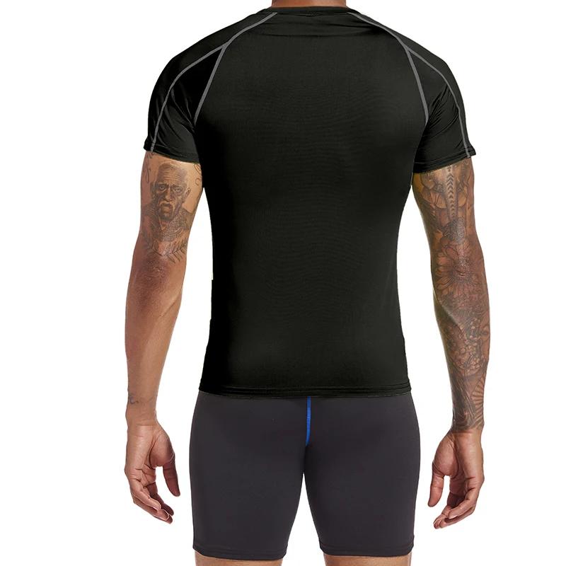 T-shirt sport homme été course gym fitness élastique compression athlétique collant training