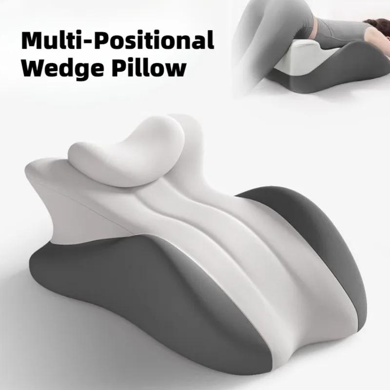 Oreiller compensé multi-positions en mousse à mémoire de forme, oreiller sujet ergonomique avec hous