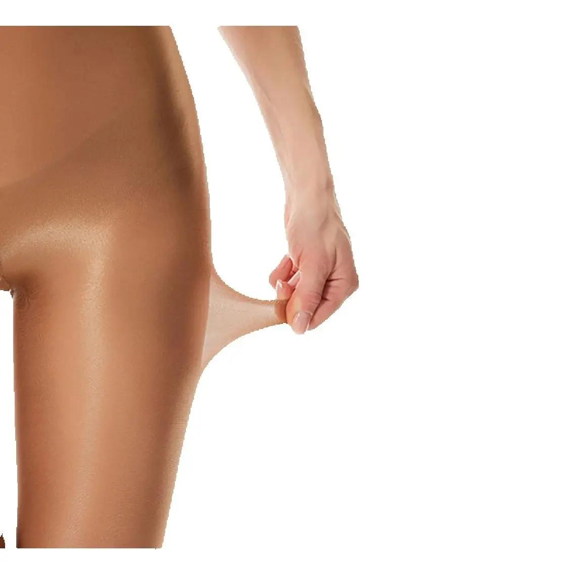 Collants brillants 70D haute élasticité grande taille effet huileux, collants sculptants couleur cha