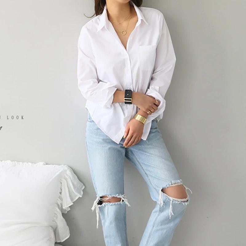 Chemisier en coton chemise blanche mode femmes Blusas Mujer De Moda OL Style hauts décontracté dames
