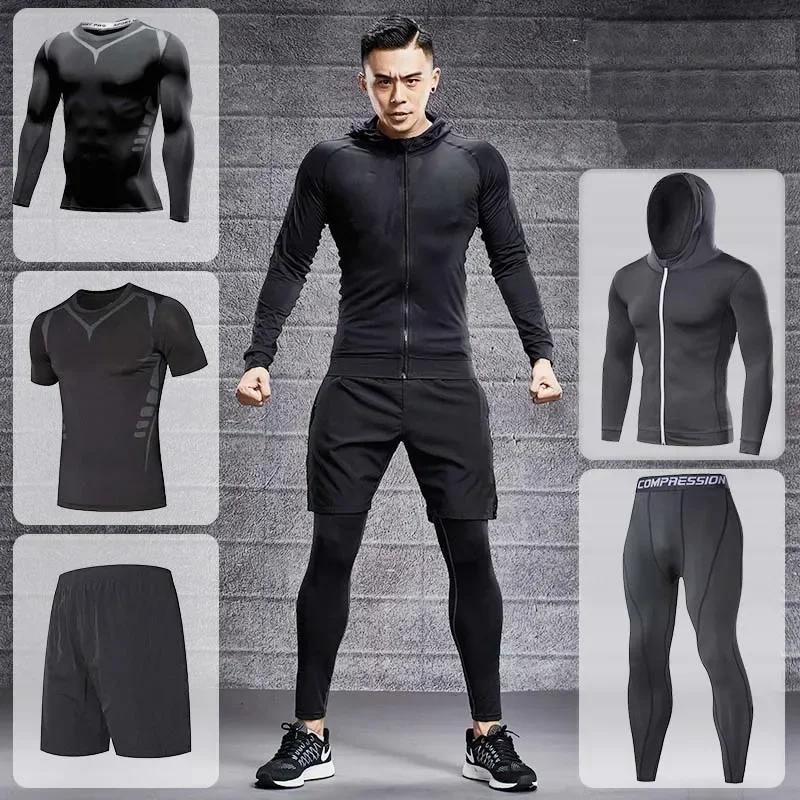 Survêtement de course homme - Ensemble fitness compression - Protection éruptions cutanées Lycra