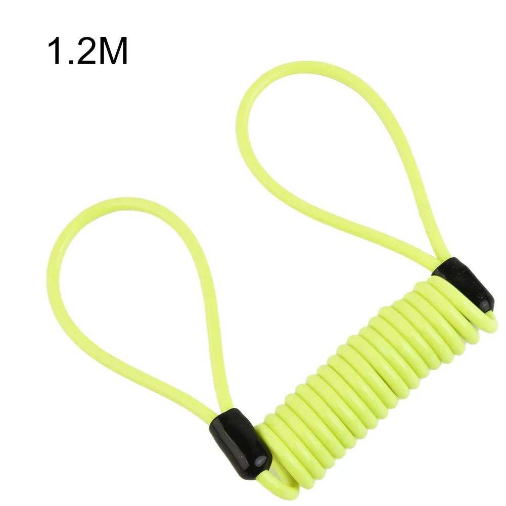 Serrure de câble à ressort de vélo de 1.2m, corde antivol, alarme, disque de verrouillage pour moto/
