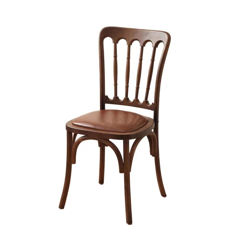 Chaise de salle à manger Napoléon vintage, siège tissé en rotin et bois massif, chaise d'appoint rét