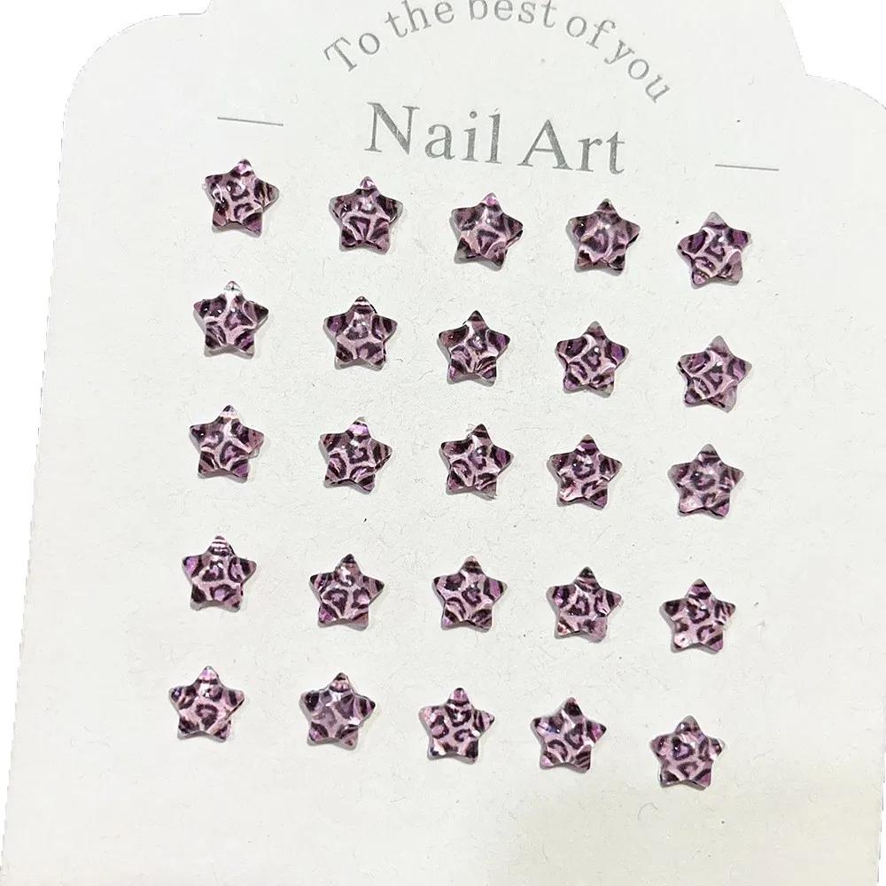 30/50/100 pièces imprimé léopard étoile glace résine transparente bricolage Nail Art décorations por