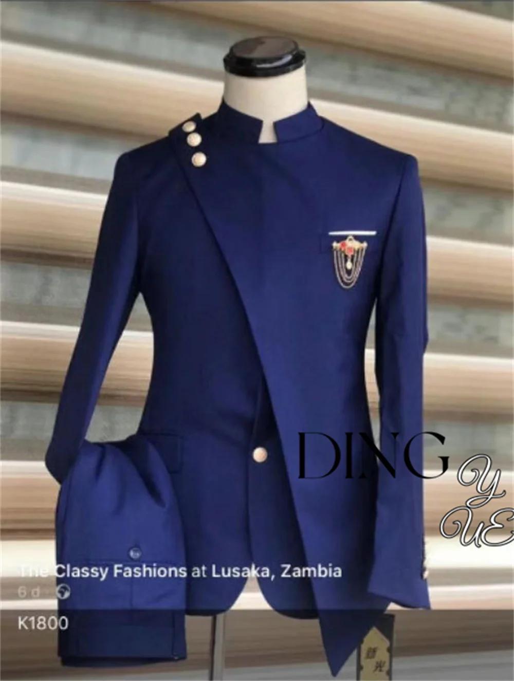 Blazer de Mariage Bleu Marine pour Homme, Ensemble 2 Pièces, Veste et Pantalon, Classique, Business