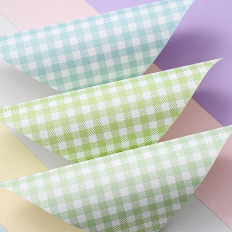Lot de 12 feuilles de papier artisanal à motif de grille de points 6"X 6" pour fonds d'art, fabricat