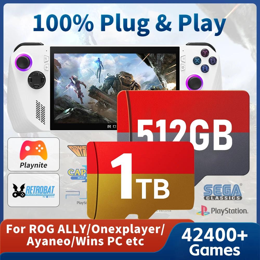 Carte de jeu TF pour ROG ALLY/Rog ALLY X/Wins Handheld/PC Playnite & Retrobat Console de jeu 52400 +