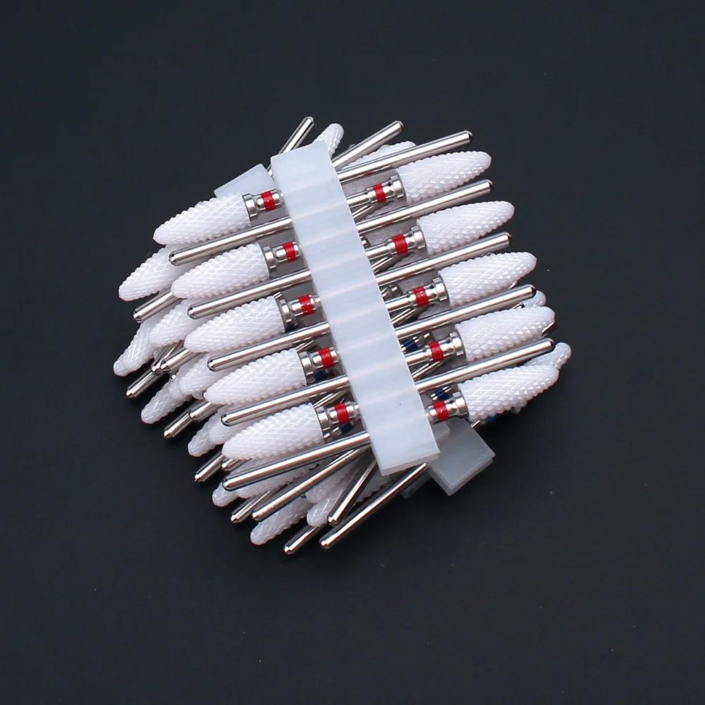 Jeu de forets à ongles en céramique, fraise pour manucure électrique, limes de maïs à flamme, Machin