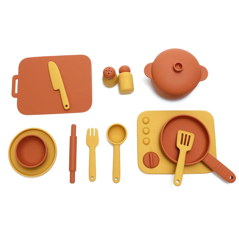 Jouets de cuisine pour enfants, ensemble de plats en Silicone de qualité alimentaire, Mini jouets de