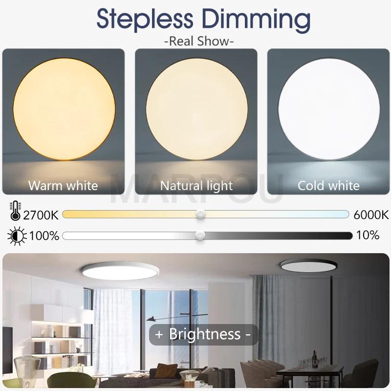 MARPOU plafonnier intelligent lampe à LED pour chambre plafonniers avec télécommande lumières LED à 