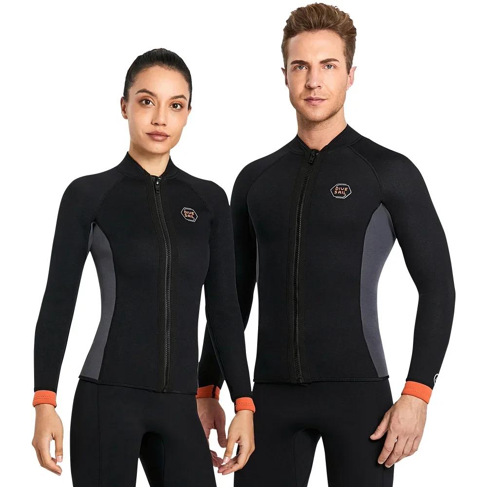 3mm néoprène hommes combinaison de plongée manteau adulte femmes à manches longues hauts de plongée 