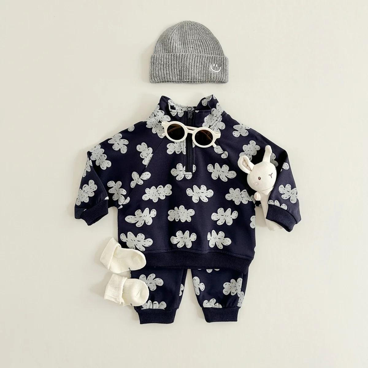 Ensemble de vêtements d'automne pour bébés garçons et filles, sweat-shirt à manches longues + pantal
