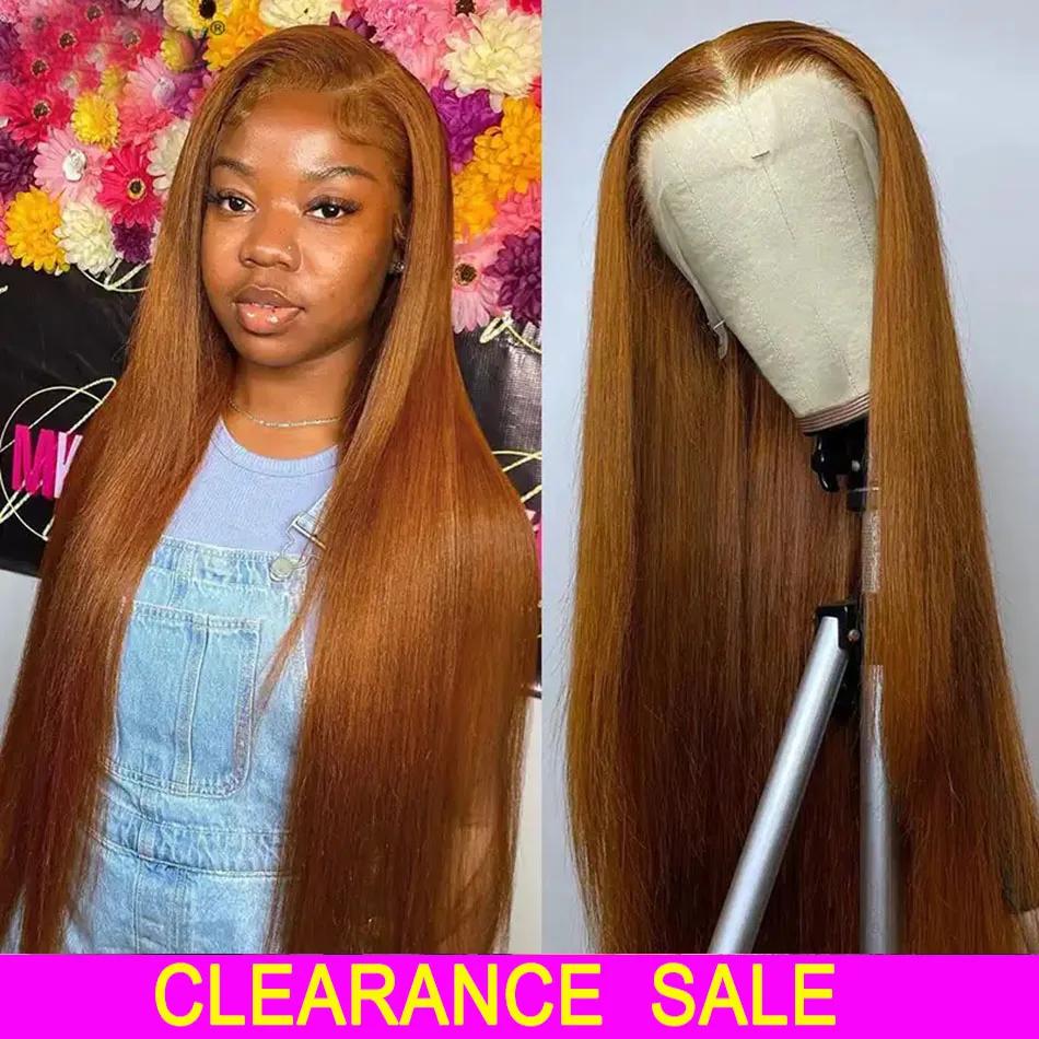 Perruque Lace Front Wig naturelle brésilienne, cheveux lisses, couleur blond vidéo HD, 13x6, pour fe