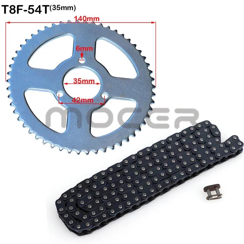 Oh à maillons pour mini moto, dents T8F, 54T, 26mm, 29mm, 35mm, 54mm, Pignon arrière T8F 136, 47cc, 
